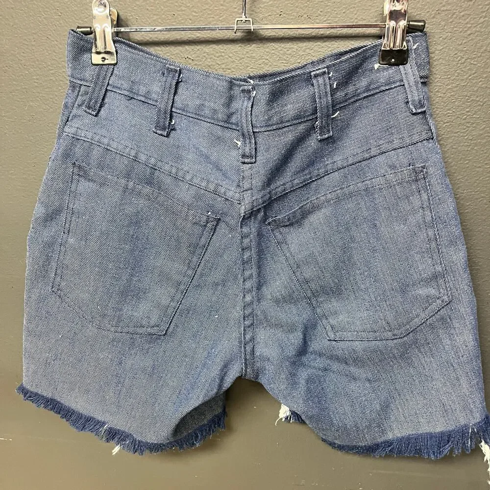 vintage 1970's kid's girl's JC Penney denim cut off shorts dark blue kid's 14